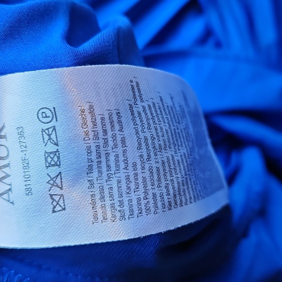 AMUR Revolve Royal Blue Judah Scalloped Tiered Evening Gown 4 - Picture 10 of 10